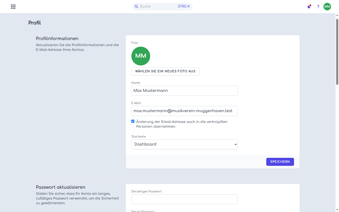 E-Mail-Adresse im Profil ändern